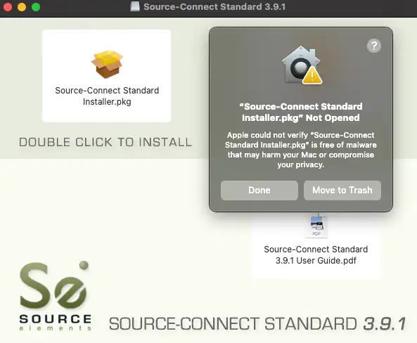 Source-Connect Installer not signed for macOS 15