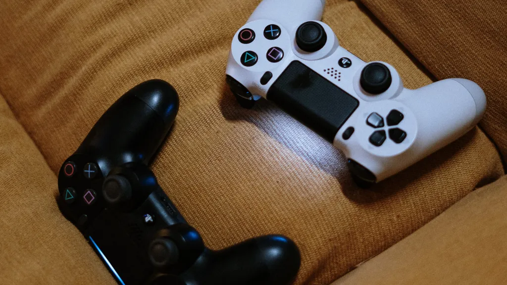 Video Game - Game Controllers on Couch