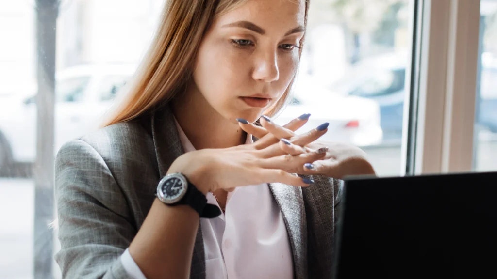 Woman writing a script